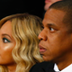 Beyonce Knowles and Jay-Z look on before Miguel Cotto takes on Canelo Alvarez in their middleweight fight on November 21, 2015 in Las Vegas, Nevada.